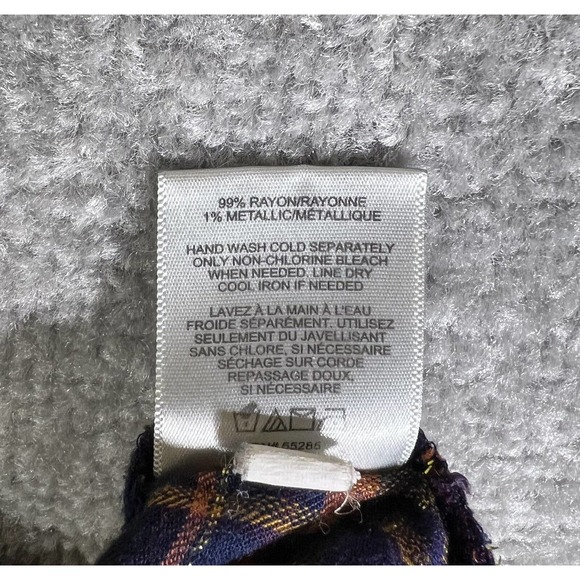 Express Boyfriend Plaid Metallic Long Sleeve Snap Front Shirt Womens Size Small - Picture 4 of 15